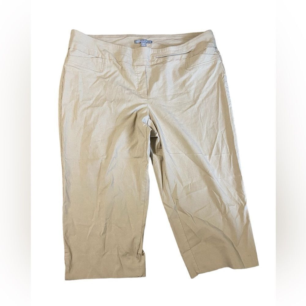 Womens Valerie Stevens Khaki Capri Pants